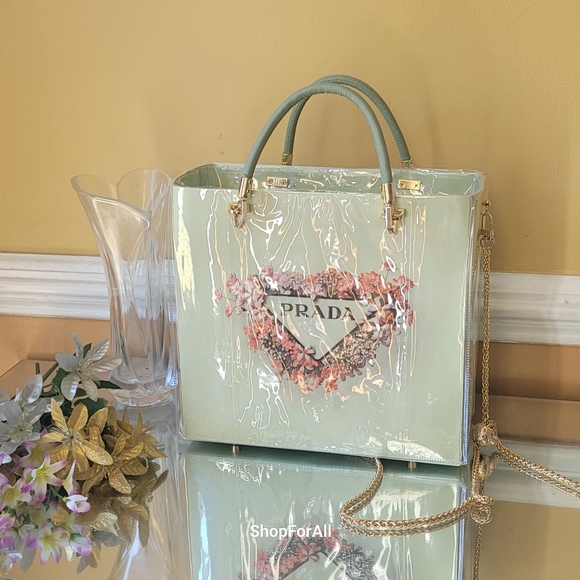 Prada Tote Large Shopping Bag Tote with PVC Cover - Picture 6 of 11